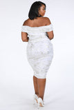 Ruched Off Shoulder Dress