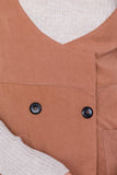 Mocha Vintage Suede Front Button Office Chic Mini Dress