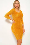 Off-shoulder knit mini dress