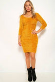 Off-shoulder knit mini dress