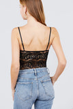 W neck w/scallop detail cami lace bodysuit