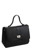 Modern Fashion Croco Pattern Satchel With Long Strap