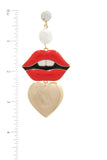 Lips Heart Shape Post Drop Earring