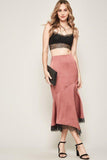 A Solid Woven Midi Skirt