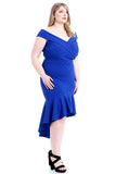 Techno Crepe Stretch Off The Shoulder Dress