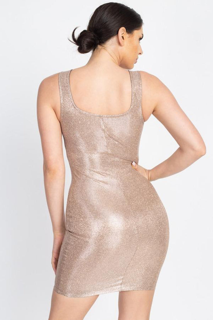 Metallic Glitter Mini Dress