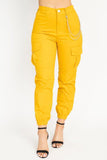 Yellow Twill Jogger Pants
