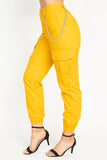 Yellow Twill Jogger Pants