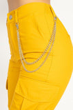 Yellow Twill Jogger Pants