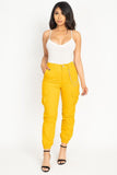 Yellow Twill Jogger Pants