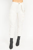 Chain Twill Jogger Pants in white