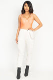 Chain Twill Jogger Pants in white