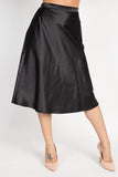 A-line Satin Midi Skirt in colors