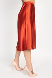 A-line Satin Midi Skirt in colors