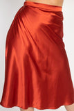 A-line Satin Midi Skirt in colors