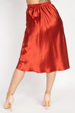 A-line Satin Midi Skirt in colors