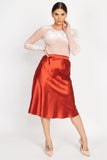 A-line Satin Midi Skirt in colors