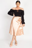 Satin Midi Skirt in colors