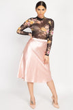 Satin Midi Skirt in colors