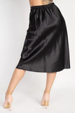 A-line Satin Midi Skirt in colors