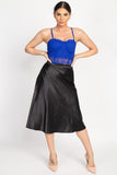 A-line Satin Midi Skirt in colors