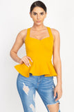 Sweetheart Bustier Peplum Top in yellow