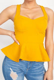 Sweetheart Bustier Peplum Top in yellow