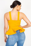Sweetheart Bustier Peplum Top in yellow