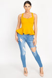 Sweetheart Bustier Peplum Top in yellow