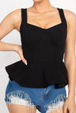 Sweetheart Bustier Peplum Top in black