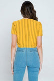 Striped Linen Top in yellow