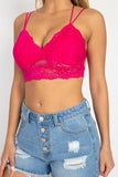 Embroidered Lace Bustier Crop Top