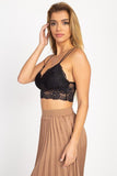 Embroidered Lace Bustier Crop Top