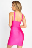 Magenta Satin Bustier Mini Dress