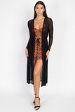 Self Tie Sheer Mesh Duster