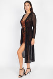 Self Tie Sheer Mesh Duster