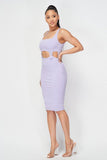 Cut-out Buckle Detail Bodycon Dress in colors