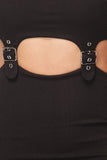 Cut-out Buckle Detail Bodycon Dress in colors