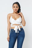 Pearly white Satin strapped Top