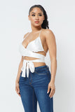 Pearly white Satin strapped Top