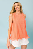 A Baby Pleated Sleeveless Top in orange