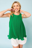 A Baby Pleated Sleeveless Top in green