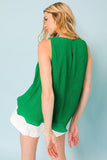 A Baby Pleated Sleeveless Top in green