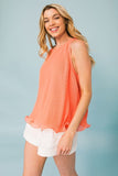 A Baby Pleated Sleeveless Top in orange