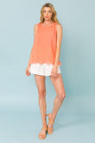 A Baby Pleated Sleeveless Top in orange
