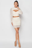 Puff sleeve top + skirt in white