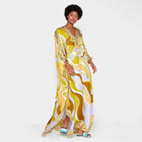 VENETIA V-neck Chiffon Loose Maxi Dress