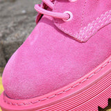 PINKY PINK faux suede ankle-boots