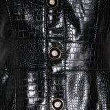 TALISSA faux snakeskin with fluffy sleeves