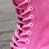 PINKY PINK faux suede ankle-boots